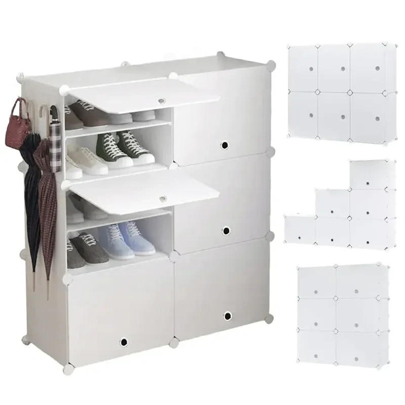 Modulárna skriňa HÖGLER s dvierkami 6 modulov 12 úrovní 85 x 96 x 31 cm biela