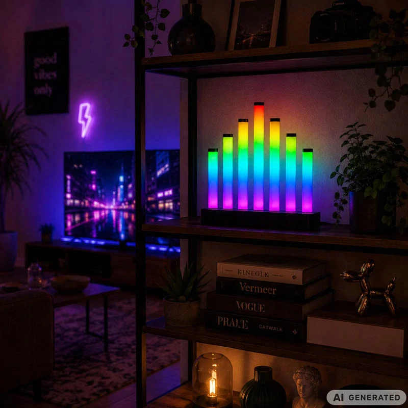 RGB LED Equalizer lampa so 7 stĺpcami, Music Sync a aplikáciou