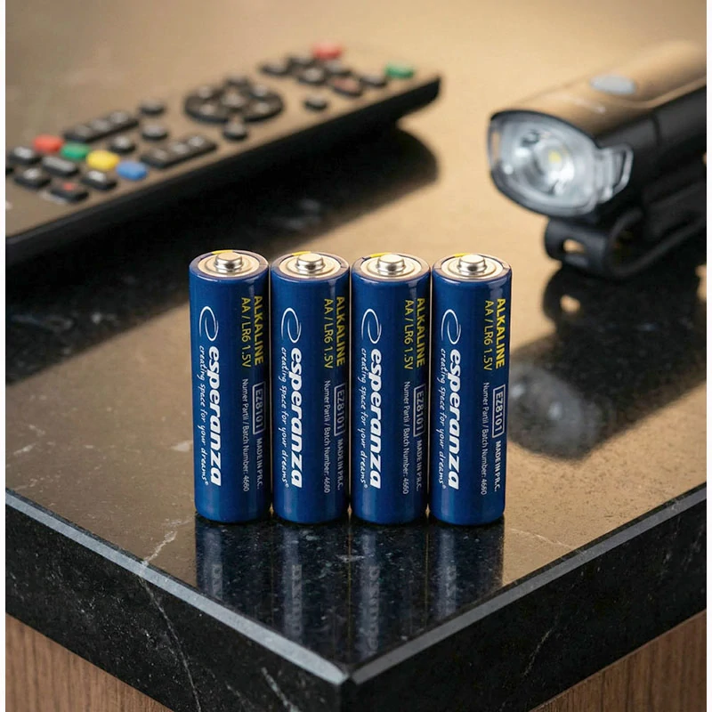 Alkalické batérie Esperanza AA 1,5 V – 4 ks
