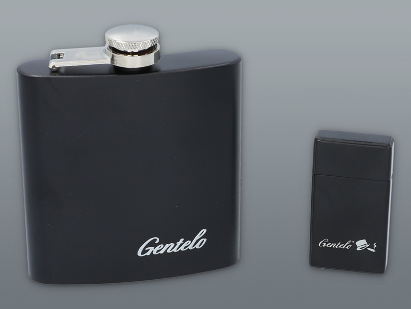 Gentelo Ploskačka 180ml Black s turbo zapaľovačom
