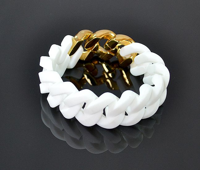 Náramok RUBBZZ WHITE & GOLD