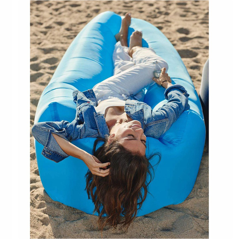 Lazy bag - Nafukovacia sofa modrá azúrová