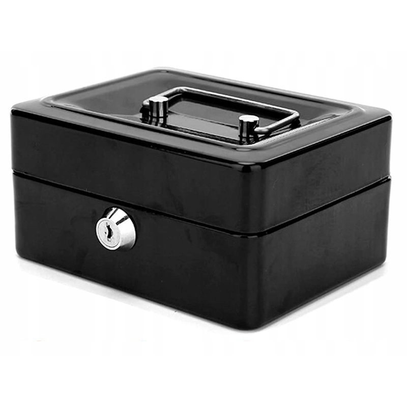 Trezor kovový 15 x 12 x 8cm čierny