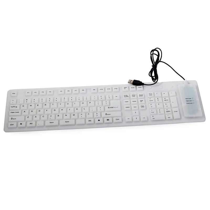 Silikónová numerická klávesnica USB biela 