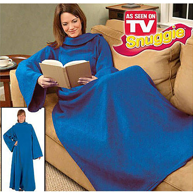 Snuggie - Televízna deka s rukávmi 180 x 138 cm modrá