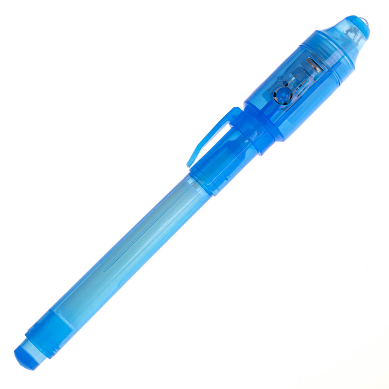 UV LED pero s neviditeľným atramentom modré