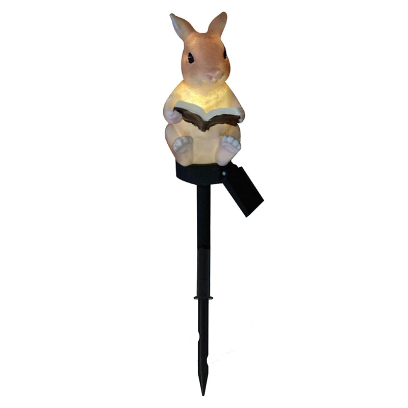 Solárna záhradná lampa - Králik s knihou