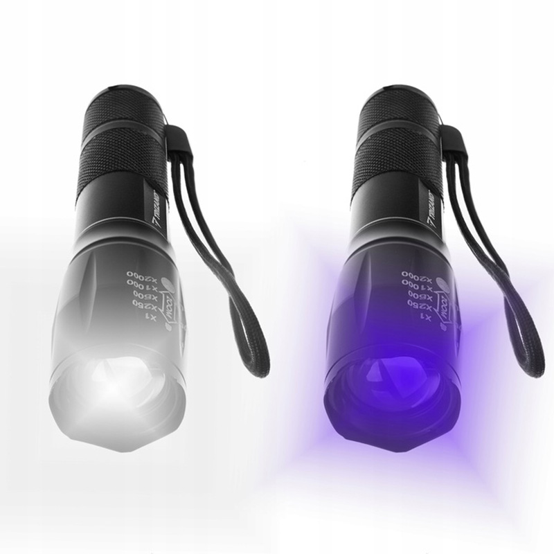 Trizand CREE XPE LED baterka s UV a ZOOM