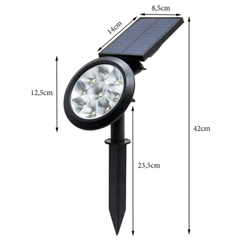 Záhradná solárna LED 5050 lampa RGBW