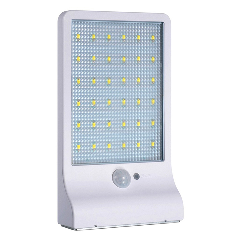 Vonkajšia solárna lampa 36 LED s pohybovým a súmrakovým senzorom