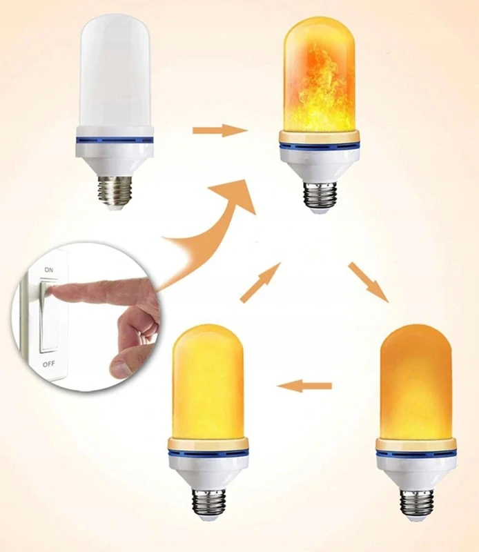 LED žiarovka s efektom plameňa E27 9 W