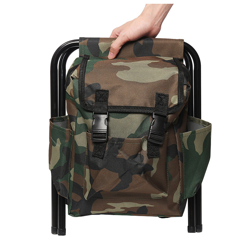 Turistická skladacia stolička s taškou camouflage 3v1