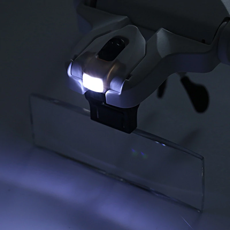 Čelová lupa okuliare 2LED 3,5x s 5 vymeniteľnými šošovkami