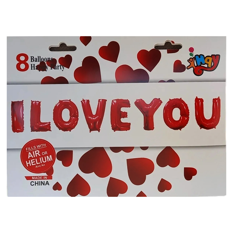 Balónový nápis I LOVE YOU