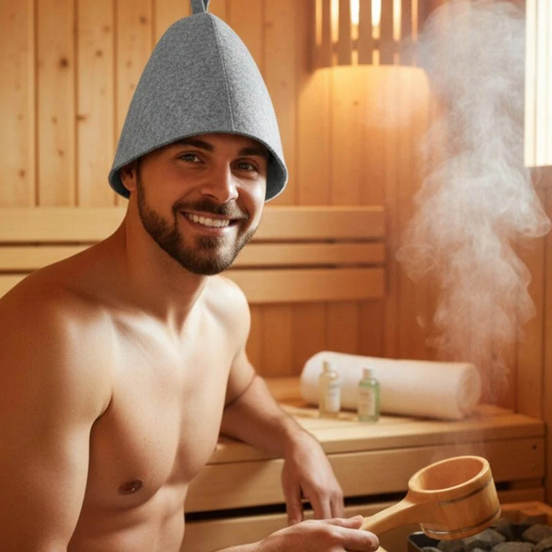 Saunová čiapka z flísu pre bezpečné a pohodlné saunovanie