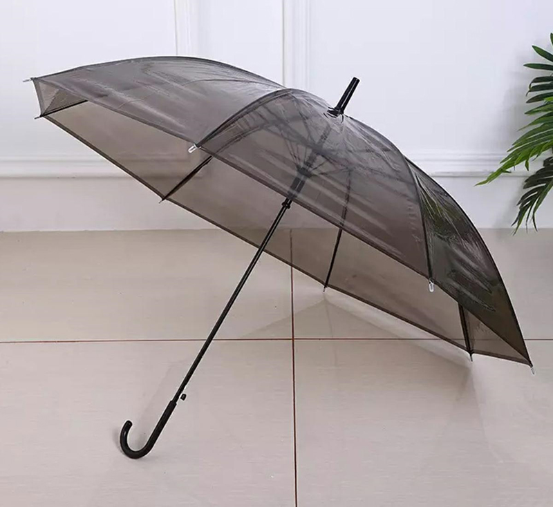 Dáždnik transparentný čierny 91cm