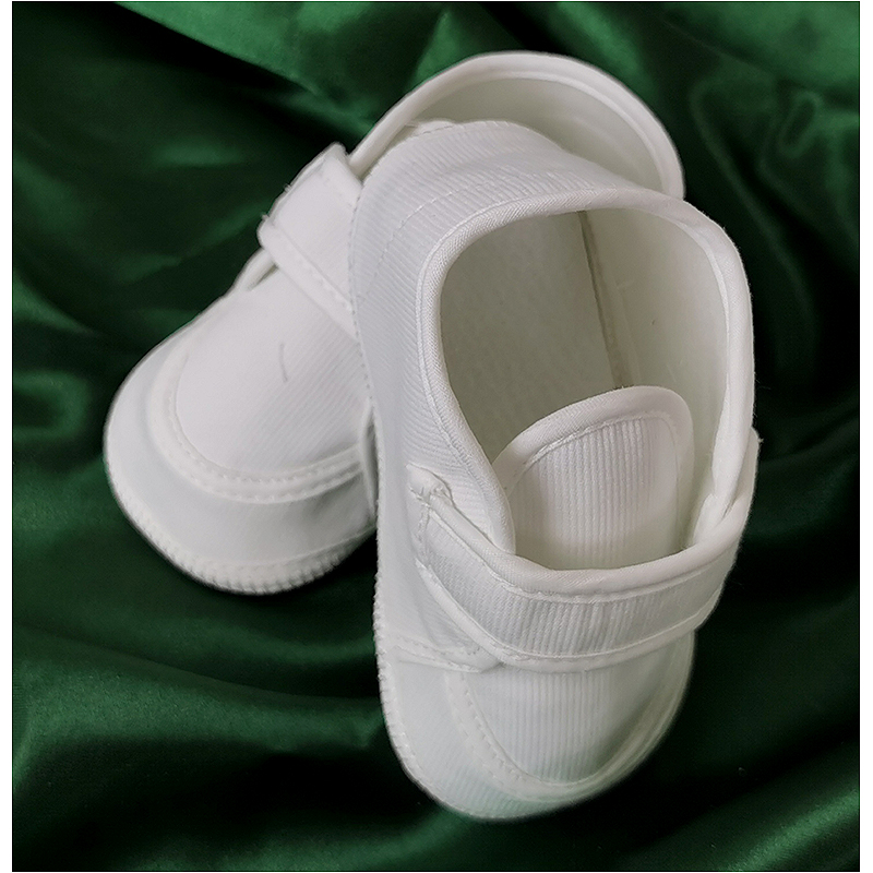 Christopher - Detské topánky - capáčky biele menčestrové č.20 - 13 cm