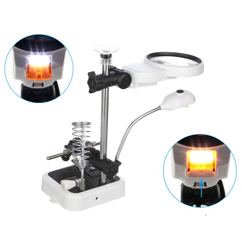 Sada Tretia ruka s lupou 6LED MG16129-DC