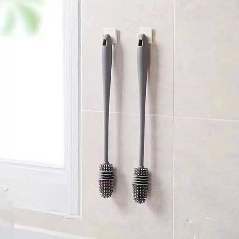 Silikónová kefka na fľaše 31 cm sivá