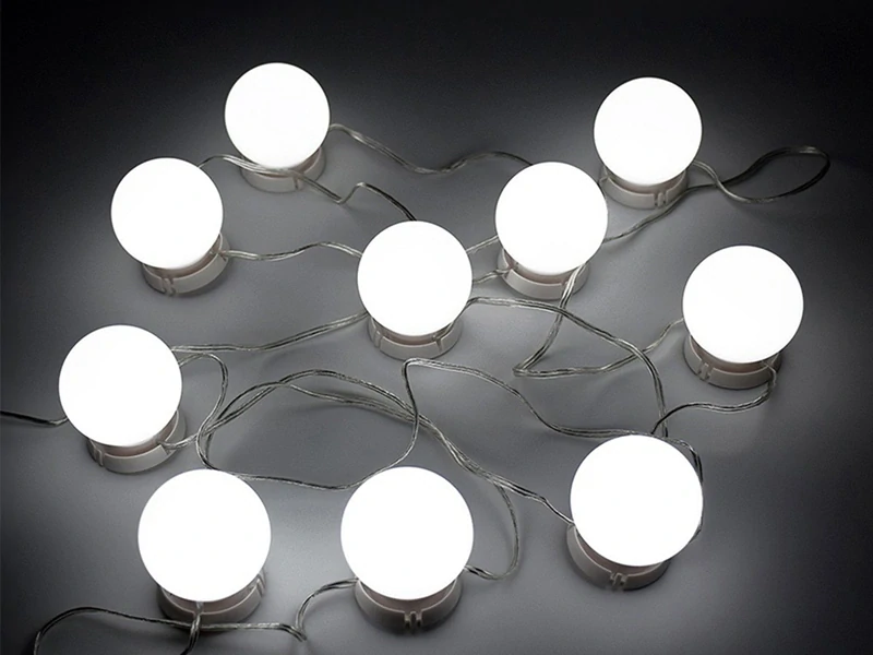 LED svetlá na kozmetické zrkadlo 10 ks s nastaviteľným jasom