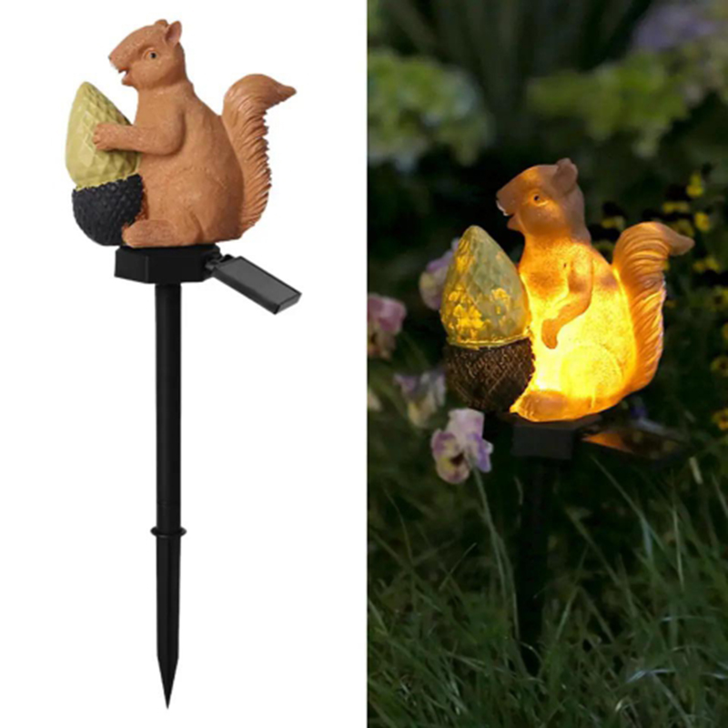 Solárna záhradná lampa - Veverička
