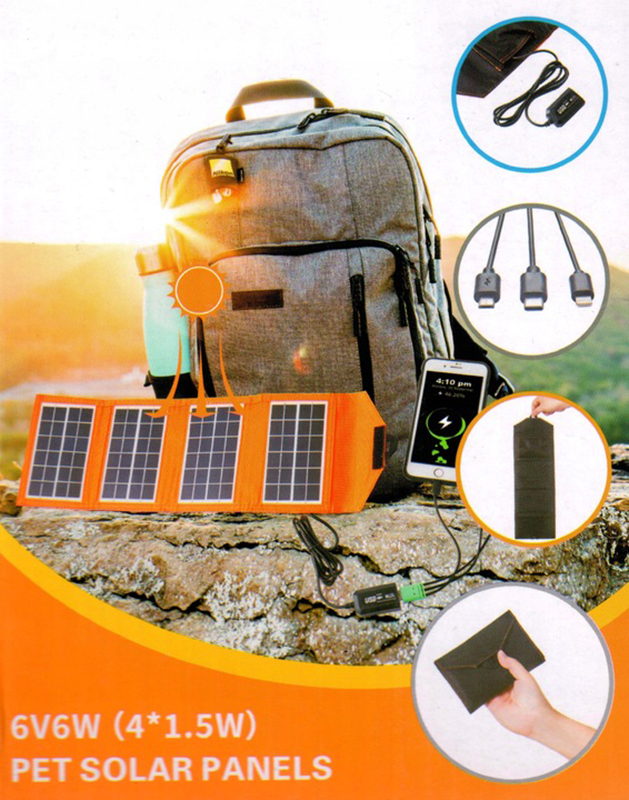 Nabíjačka USB so solárnym panelom 6W