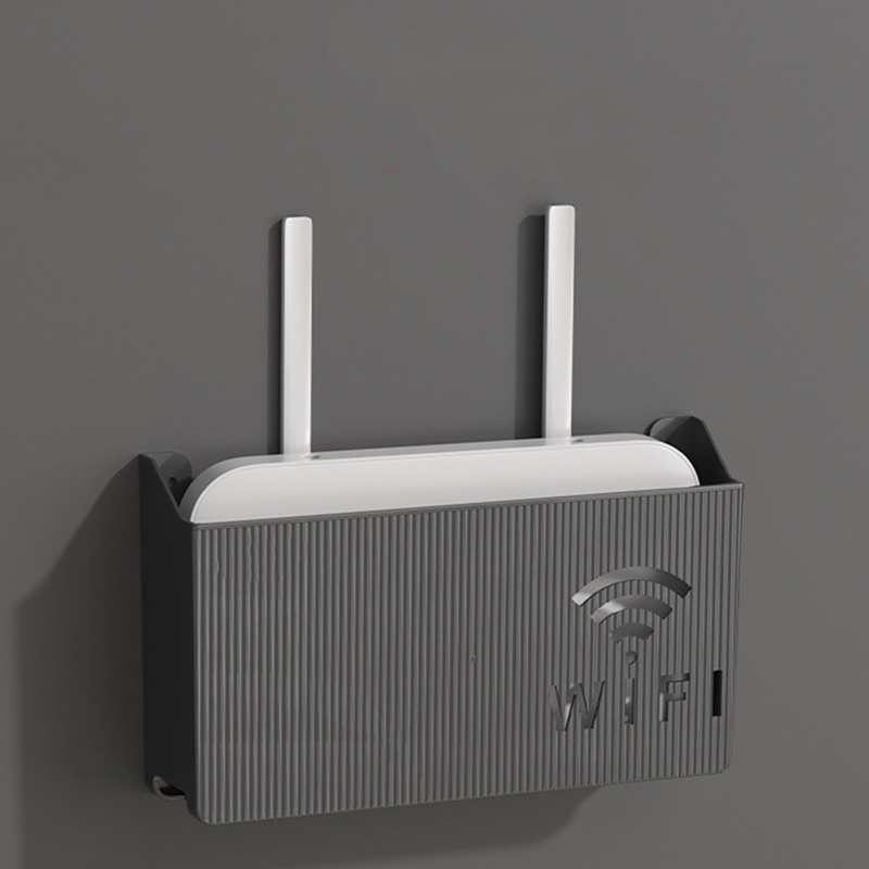Nástenný stojan na router čierny