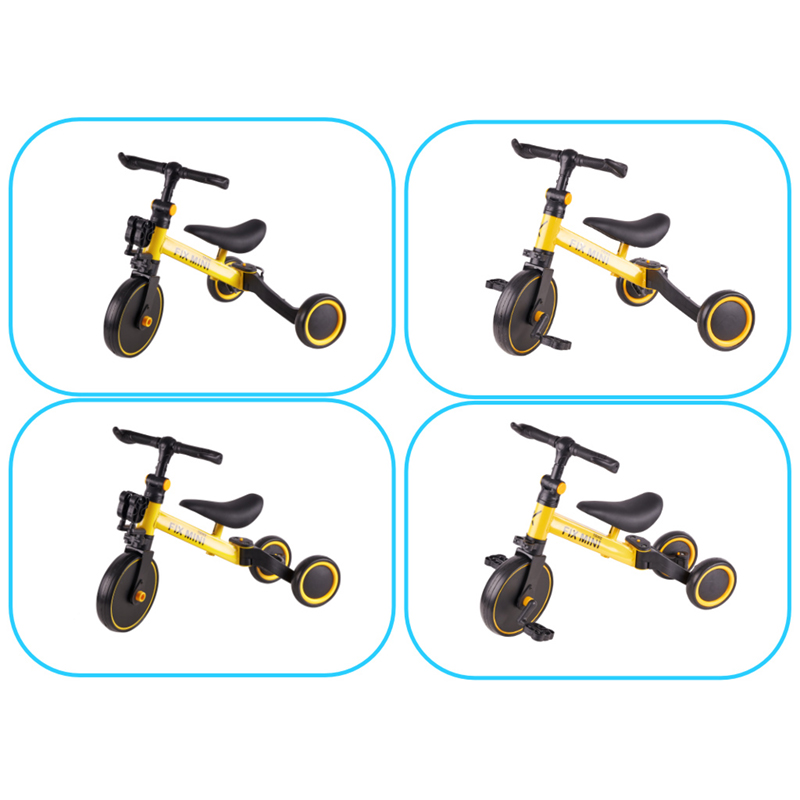 Detská trojkolka s pedálmi Trike Fix Mini 3v1 žltá