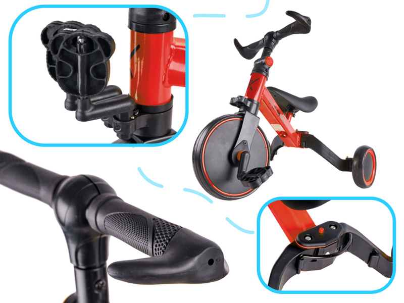 Detská trojkolka s pedálmi Trike Fix Mini 3v1 červená