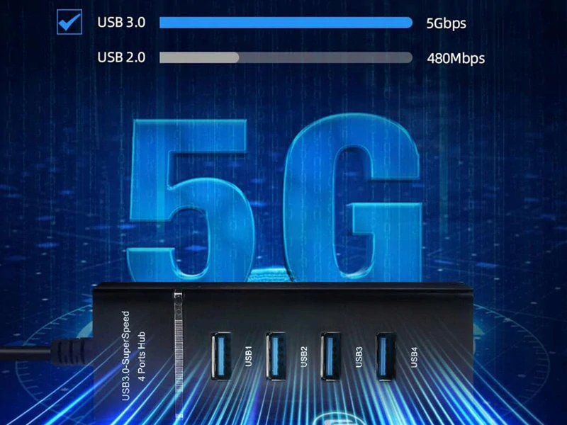 Hub 3.0 – 4× USB porty čierny