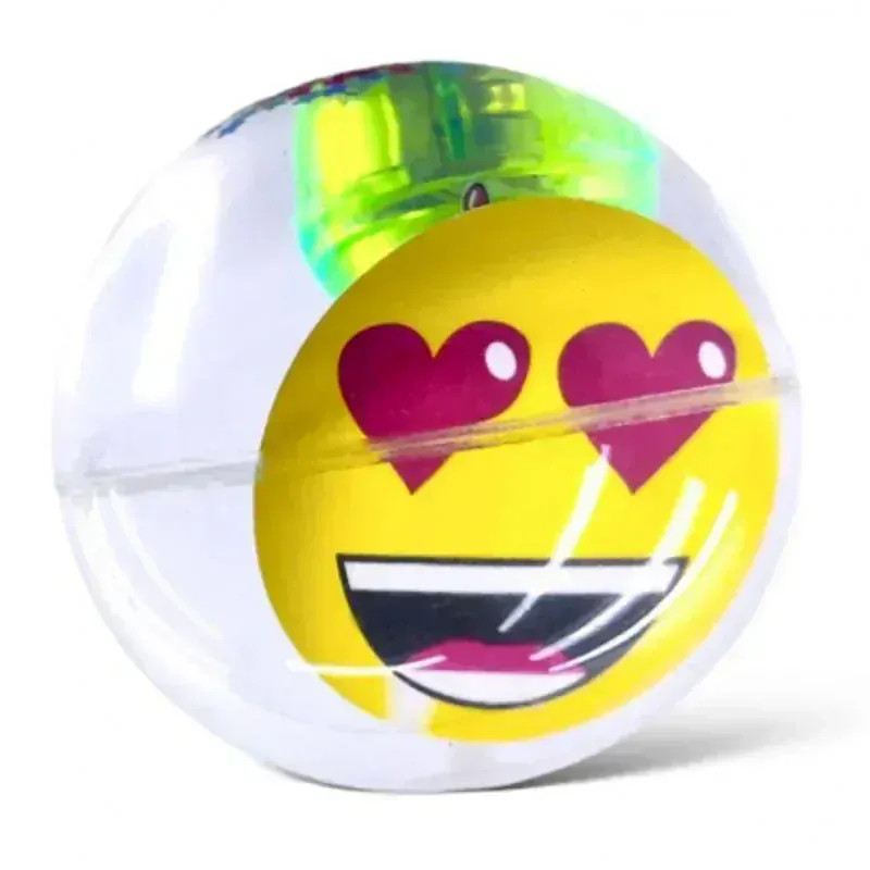 Skákacia svietiaca loptička Emoji 6cm