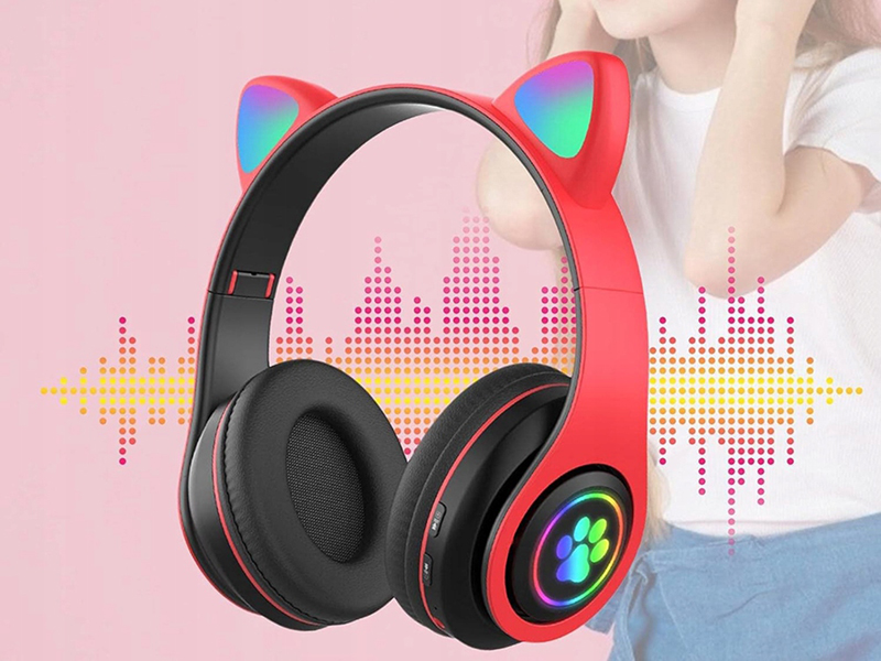 Bezdrôtové Bluetooth slúchadlá červené