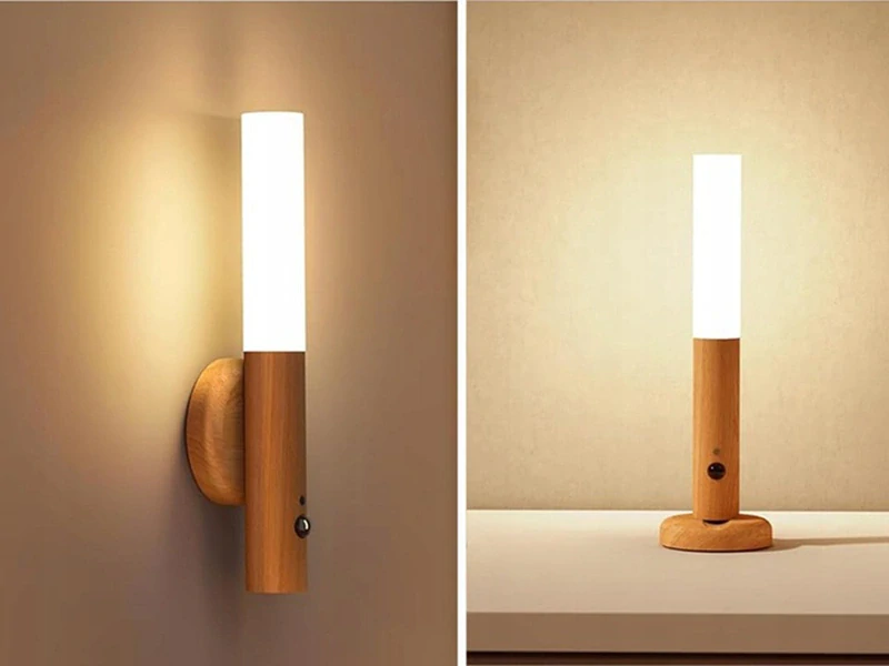 Nástenná LED lampa magnetická s pohybovým senzorom svetlohnedá