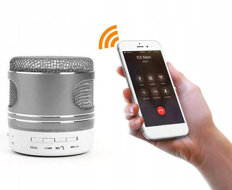 Mini reproduktor Bluetooth strieborný