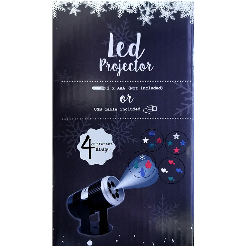 Projektor LED - 4 svetelné rotujúce dekorácie