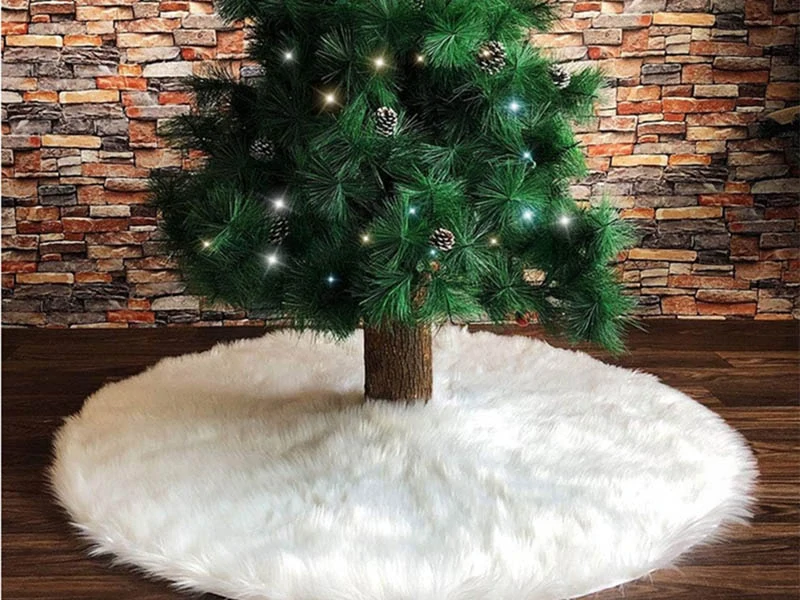 Koberček pod vianočný stromček 90cm biely VYPREDAJ