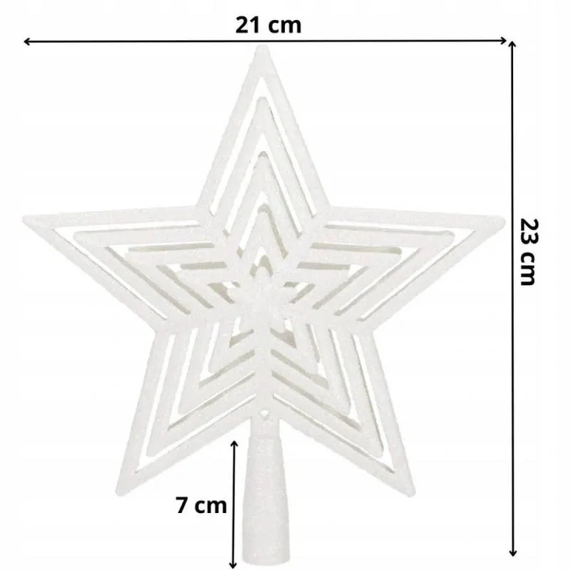 Hviezda na vianočný stromček 23cm biela