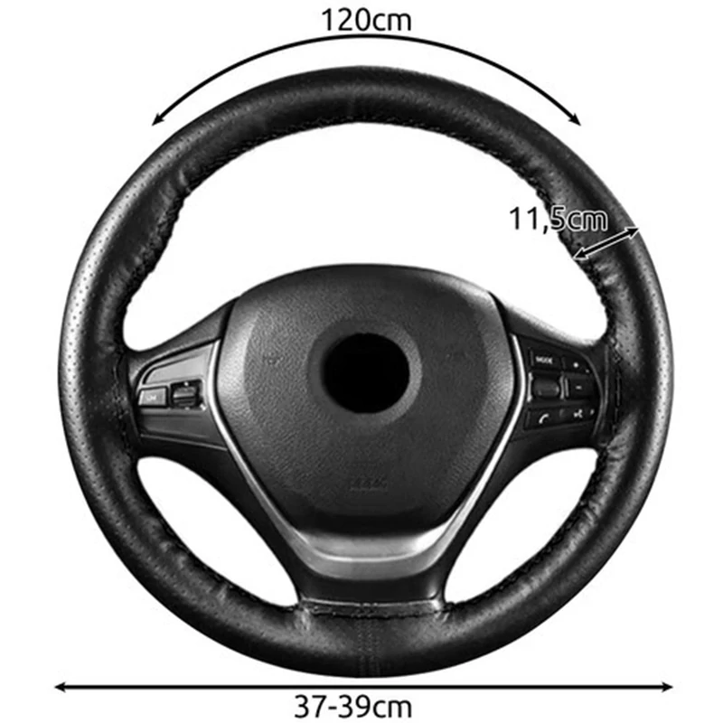 Poťah na volant na ručné prešívanie čierny