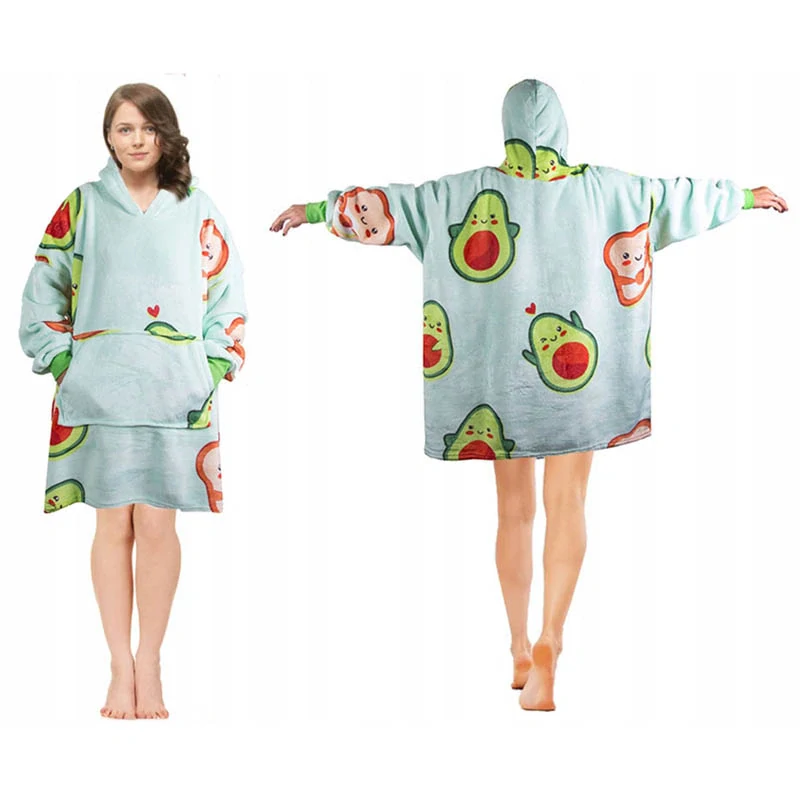 Teplá oversize mikina a deka 2v1 Avokádo