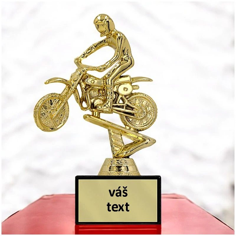 Motokros - Športová trofej na podstavci s vlastným textom 13 cm