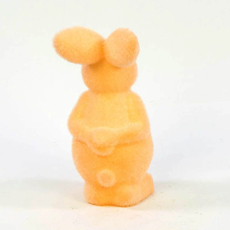 Veľkonočný zajačik flokovaný 12cm - peach