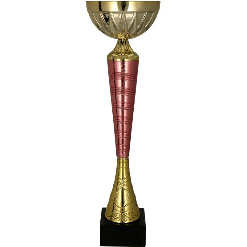 Pohár ružovo-zlatý - výška: 47,5 cm / ø kalicha: 16cm
