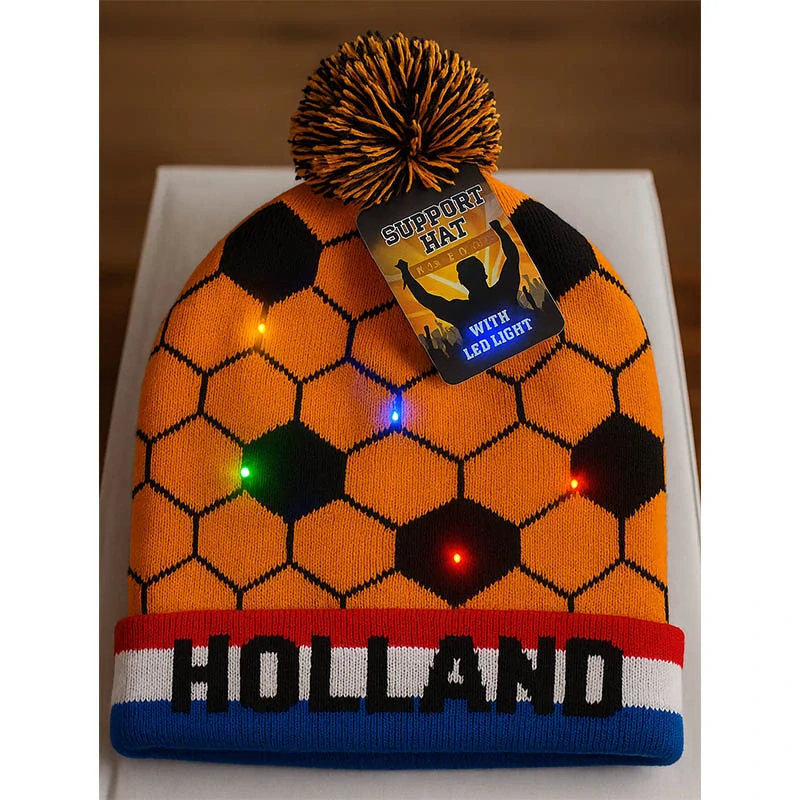 Holland - Fanúšikovská čiapka LED: Športový dizajn s farbami krajiny - unisex