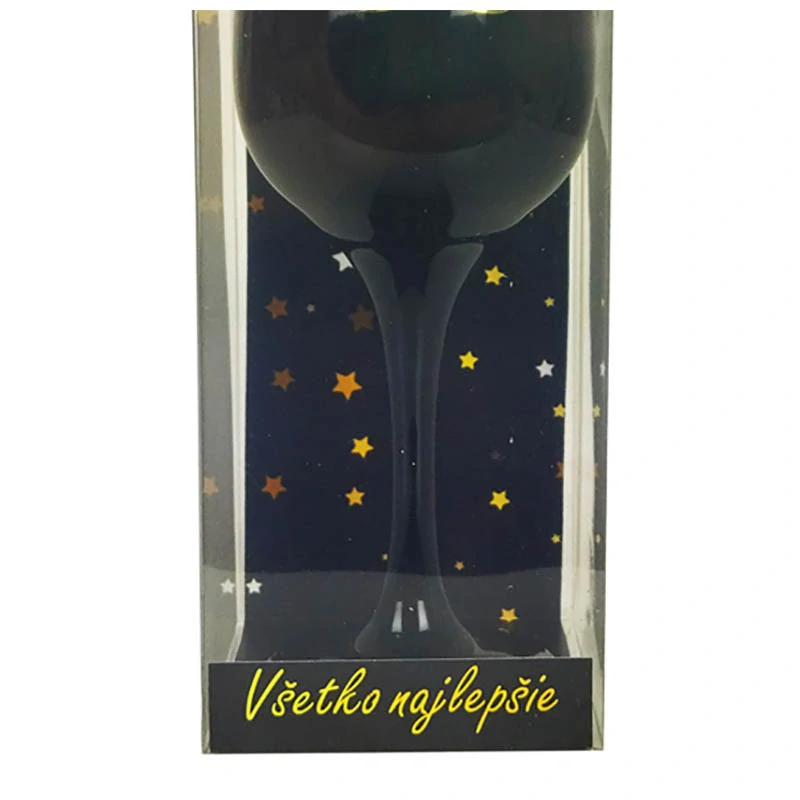 Čierna čaša na víno – darček na 30. narodeniny: 22 cm