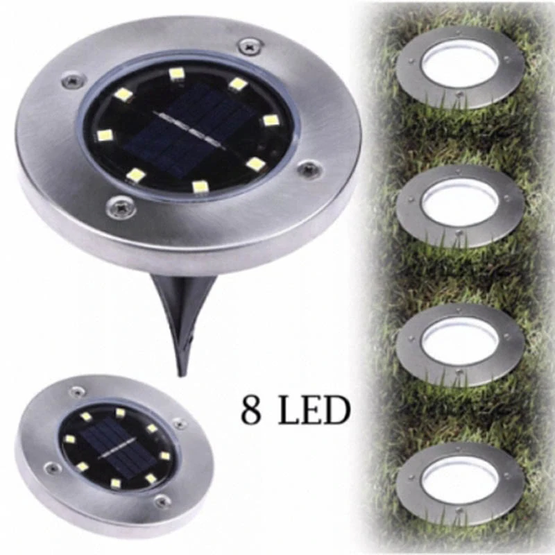 Záhradné solárne lampy 8 LED 4ks