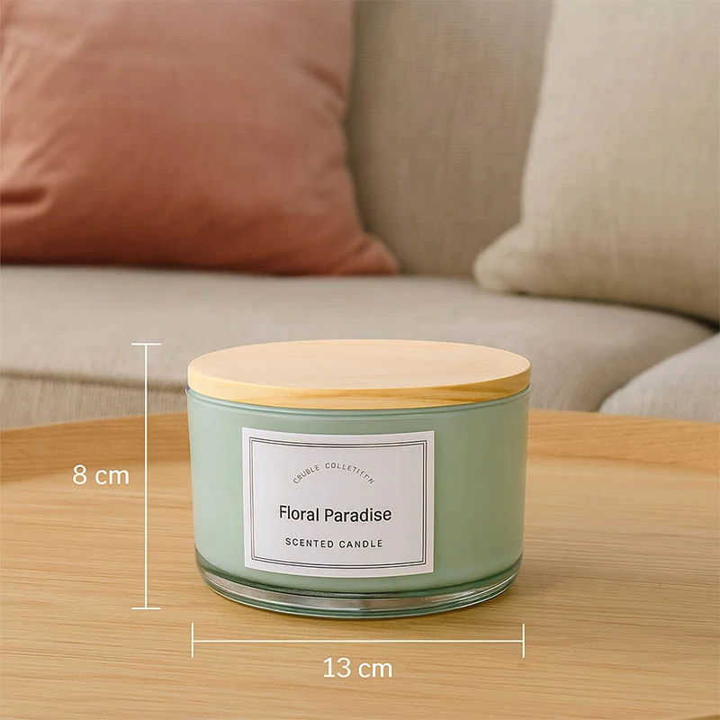 Vonná sviečka Candle Collection Floral Paradise v sklenenej nádobe s bambusovým vrchnákom