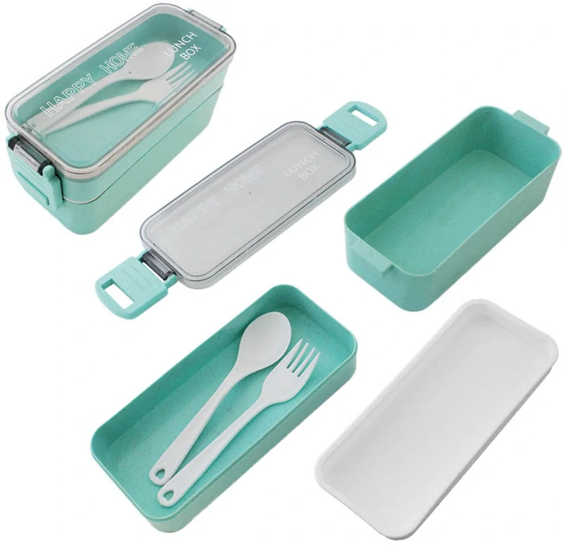 Obedár Lunchbox zelený 750 ml s príborom