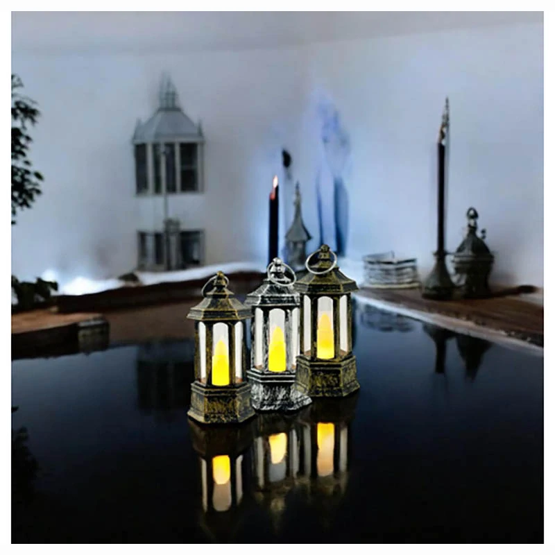 LED lampáš 9 cm - zlatý, strieborný, hnedý