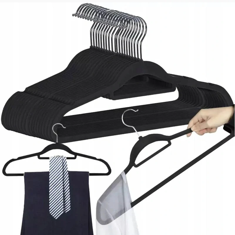 Velúrové vešiaky na oblečenie 42 cm (sada 10 ks)
