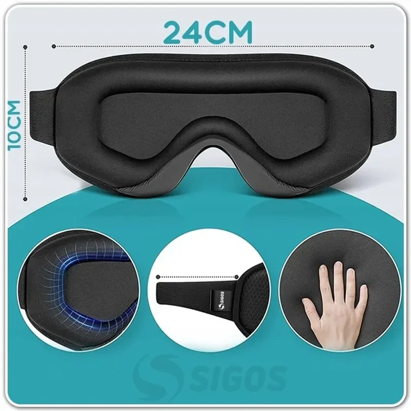 Ergonomická 3D maska na oči na spanie čierna